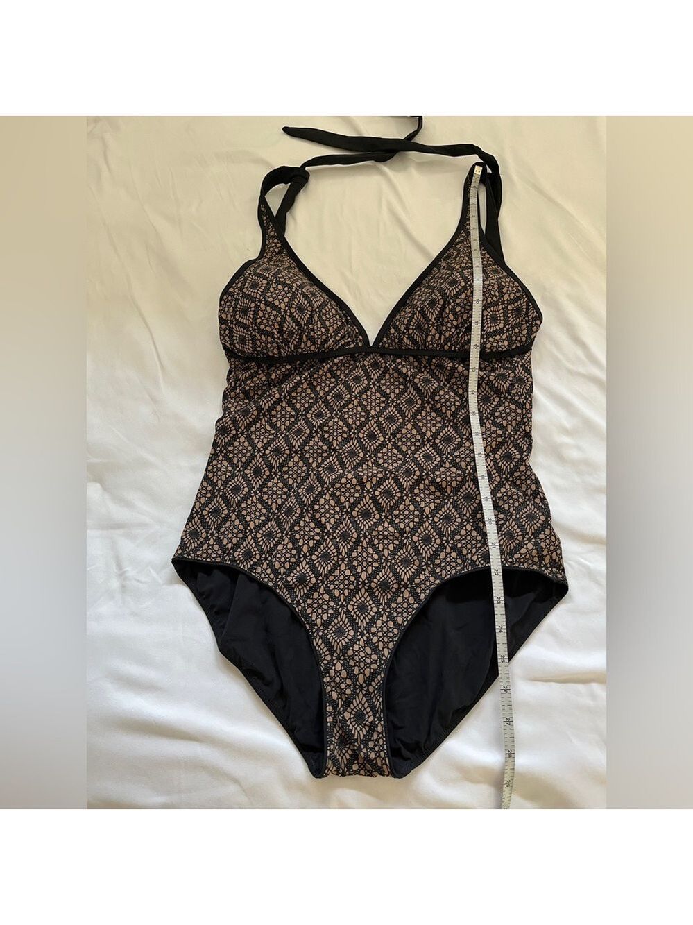 COMMANDO Reversible One Piece Swimsuit Black Nude Lace Plunging Neckline Beach - Picture 12 of 13